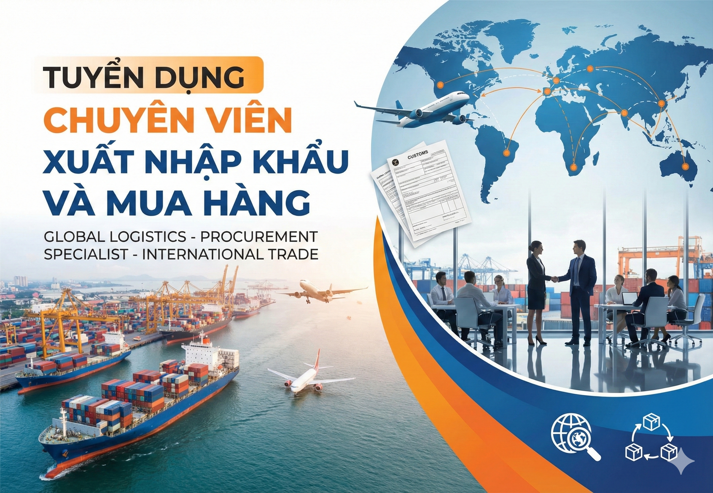TUYỂN DỤNG CHUYÊN VIÊN XUẤT NHẬP KHẨU VÀ MUA HÀNG